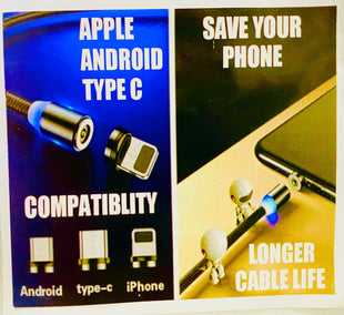 Multi-Connection Magnetic Cable (Charger Type-C, Lightining & Micro-USB)