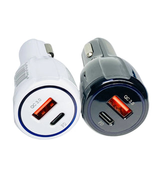 Dual Car Charger (USB + Type C)